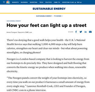 cnbc pavegen article cnbc pavegen article